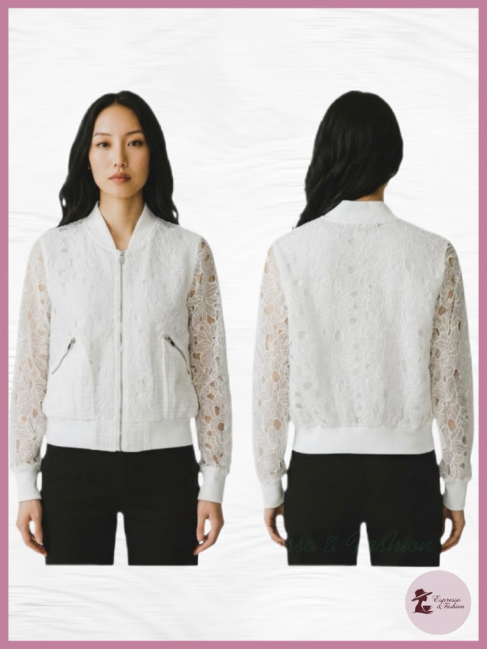 NWT Jason Wu Lace Floral Pattern Bomber Jacket